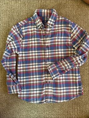 Vineyard Vines Red, Blue & White Plaid Button-Down Shirt
